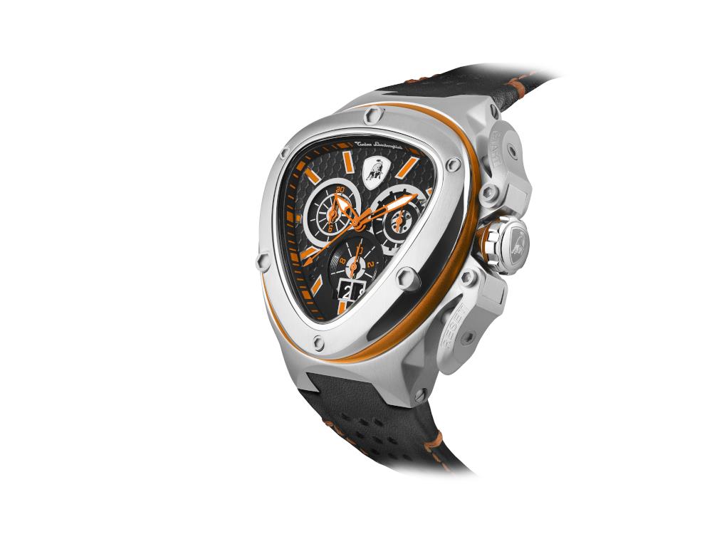 Tonino Lamborghini Spyder X Orange SS Quartz Watch, 53 mm, Chronograph, T9XB-SS