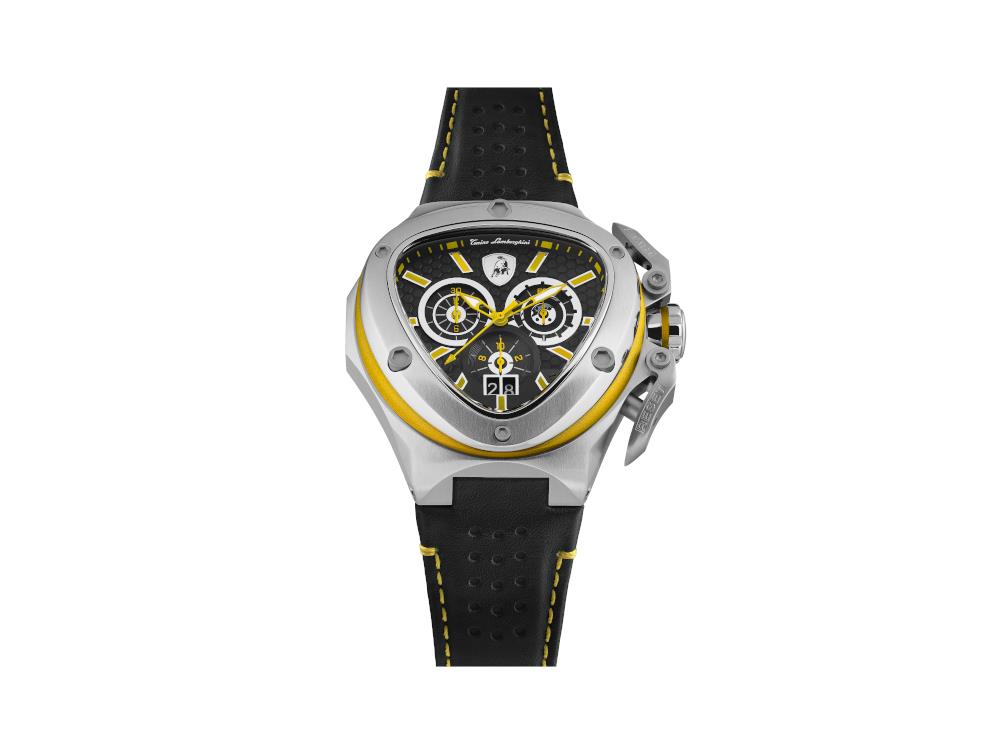 Tonino Lamborghini Spyder X Yellow SS Quartz Watch, 53 mm, Chronograph, T9XE-SS