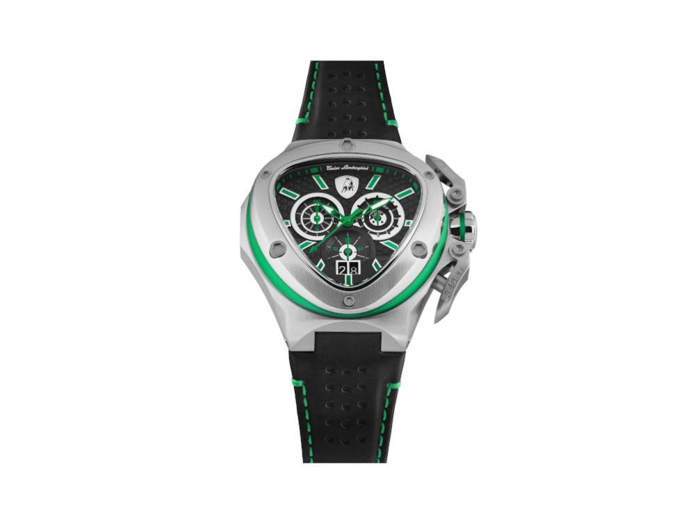 Tonino Lamborghini Spyder X Green SS Quartz Watch, 53 mm, Chronograph, T9XF-SS