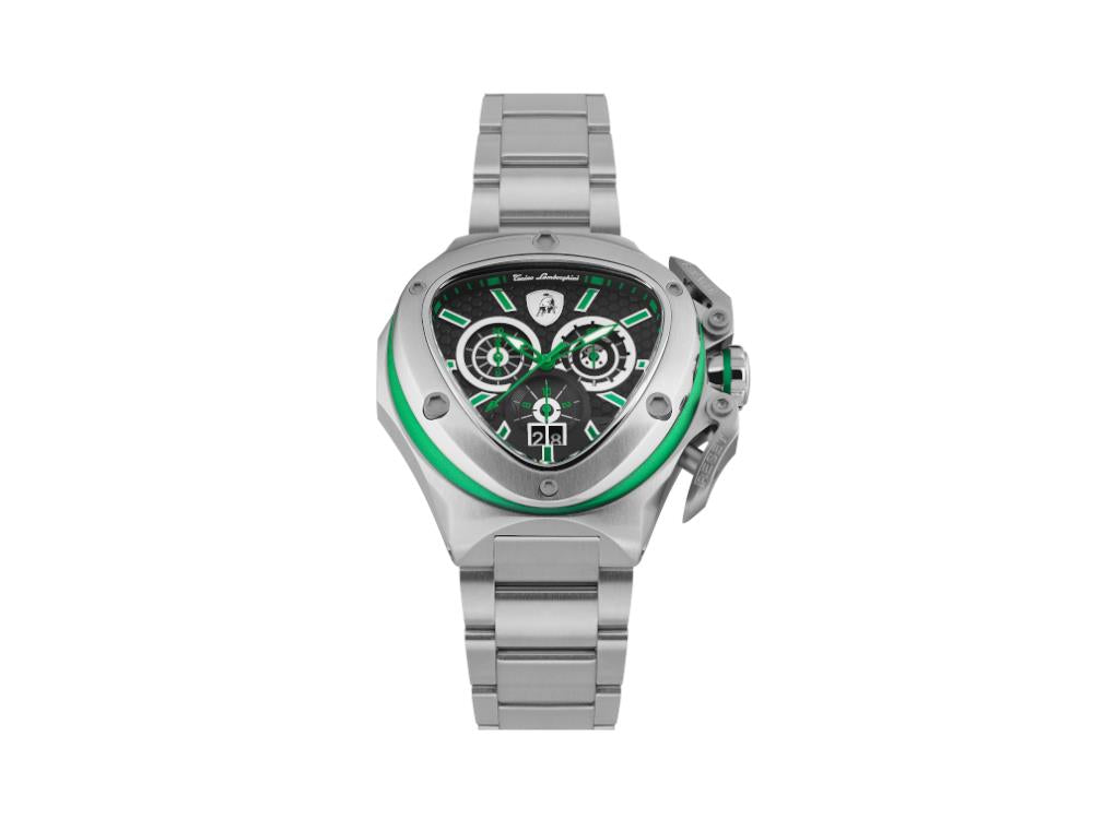 Tonino Lamborghini Spyder X Green SS Quartz Watch, 53 mm, Chronograph, T9XF-SS-B