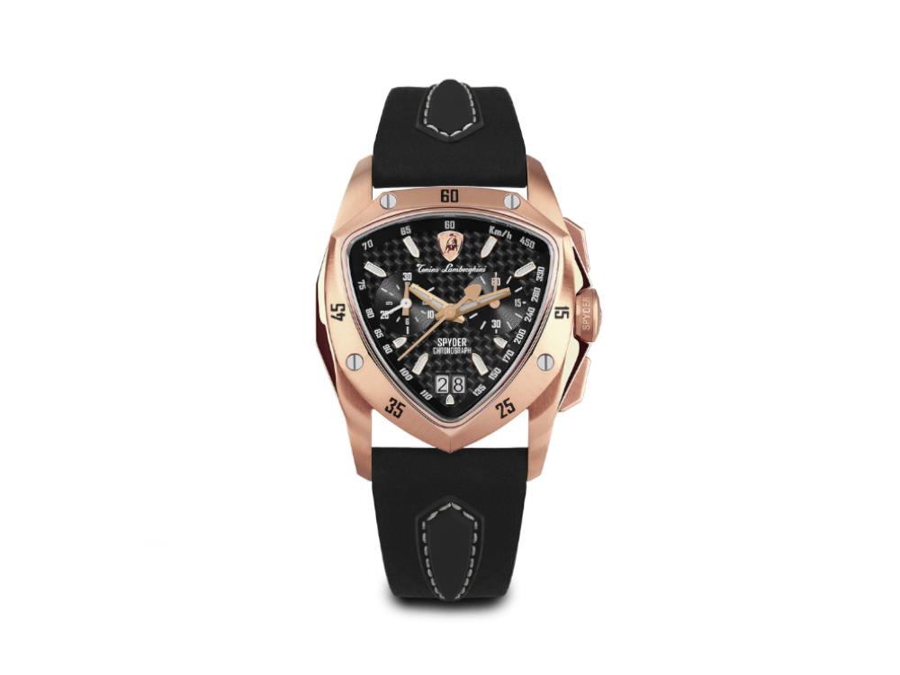 Tonino Lamborghini New Spyder Rose Gold Quartz Watch, 43 mm, Chrono, TLF-A13-8