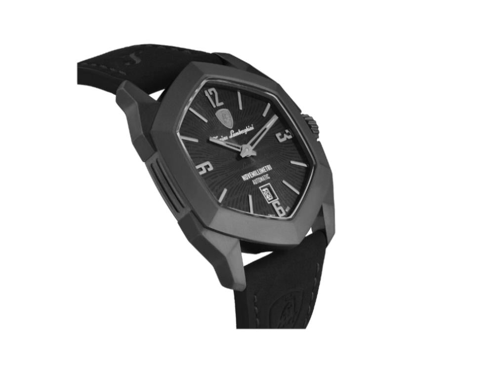 Lamborghini Novemillimetri Black Automatic Watch, Titanium, 43 mm, TLF-T08-2