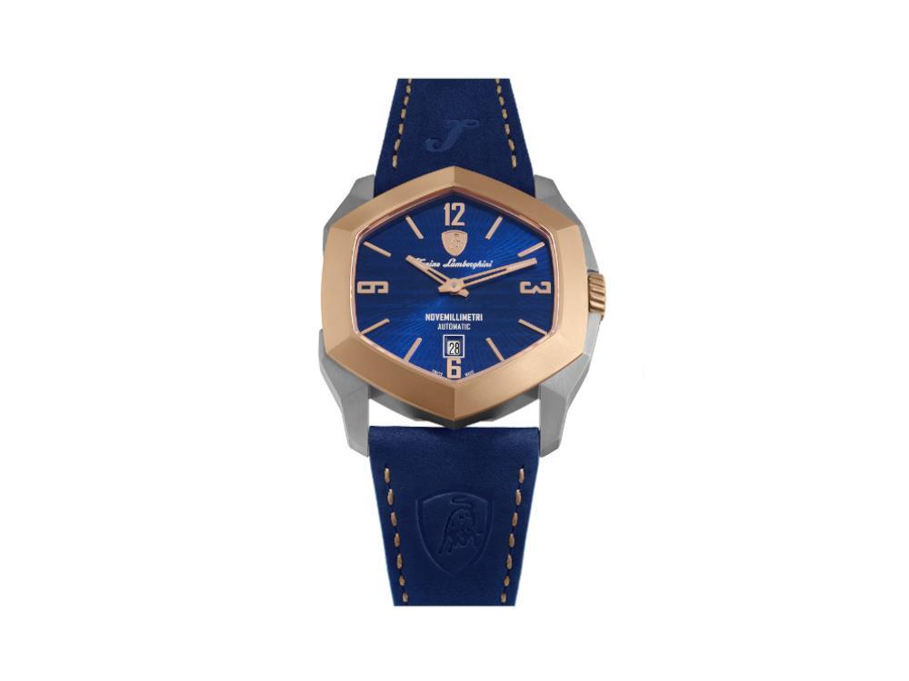 Lamborghini Novemillimetri Blue Automatic Watch, Titanium, 43 mm,TLF-T08-3