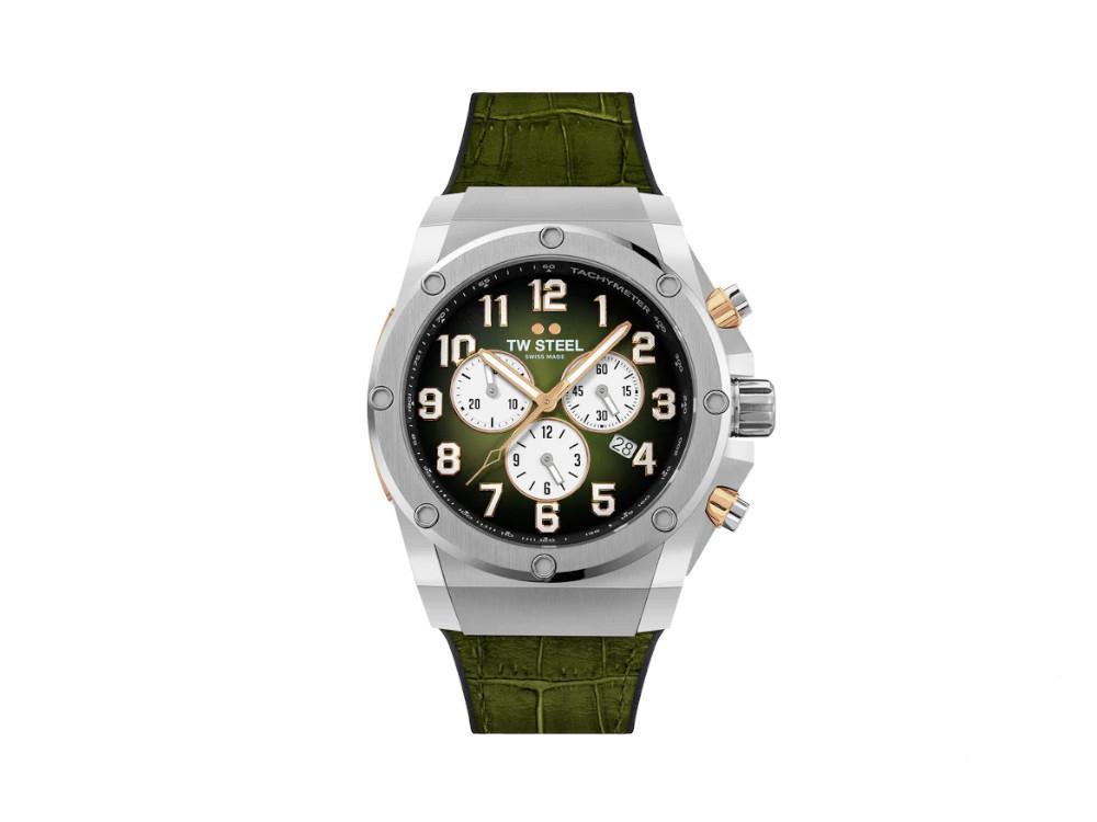 TW Steel Ace Genesis Quartz Watch, Green, 44 mm, Limited Edition, ACE131