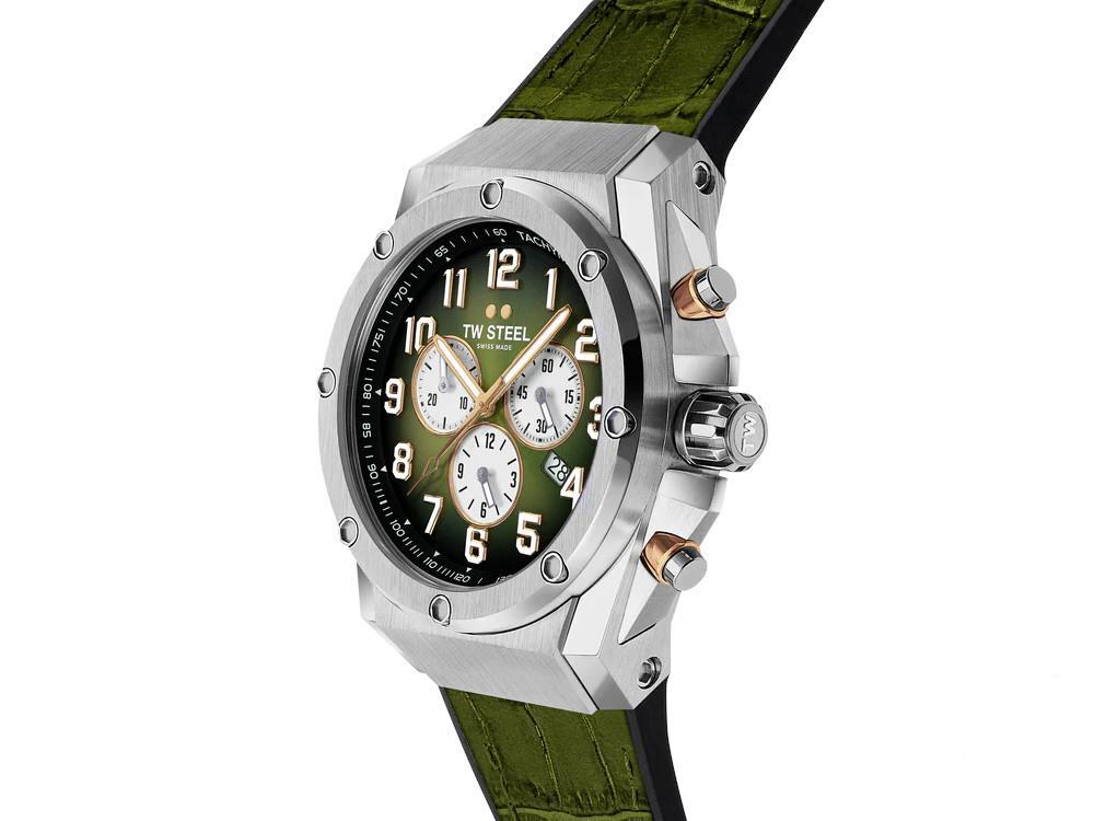 TW Steel Ace Genesis Quartz Watch, Green, 44 mm, Limited Edition, ACE131