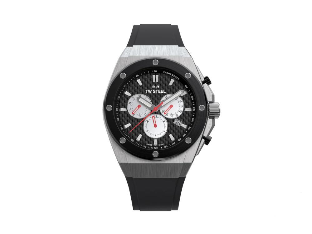 TW Steel Ceo Tech 44mm Quartz Watch, Black, 44 mm, Rubber strap, CE4049