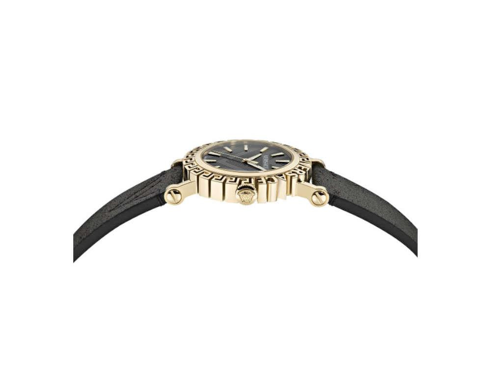 Versace Greca Glam Quartz Watch, PVD Gold, Black, 40mm, VE6D00223