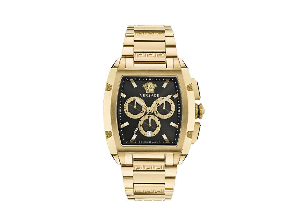 Versace Dominus Quartz Watch, PVD Gold, Black, 42 x 49.50 mm, VE6H00523