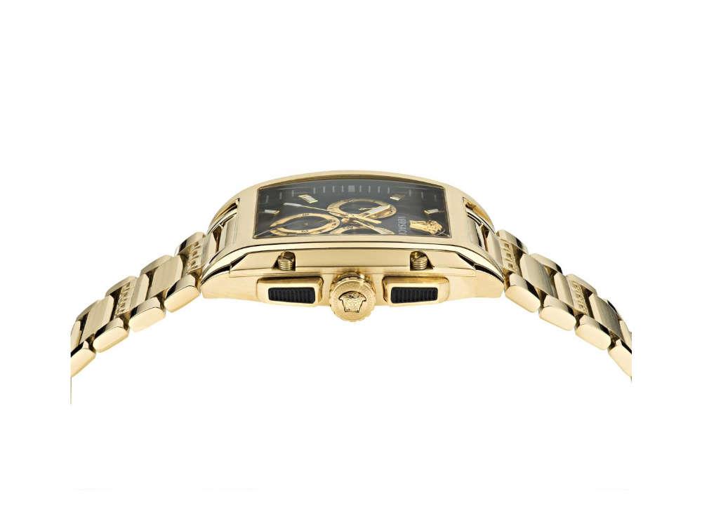 Versace Dominus Quartz Watch, PVD Gold, Black, 42 x 49.50 mm, VE6H00523