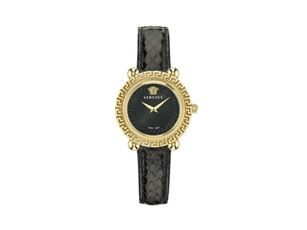 Versace Greca Twist Quartz Watch, PVD Gold, Black, 35 mm, VE6I00323