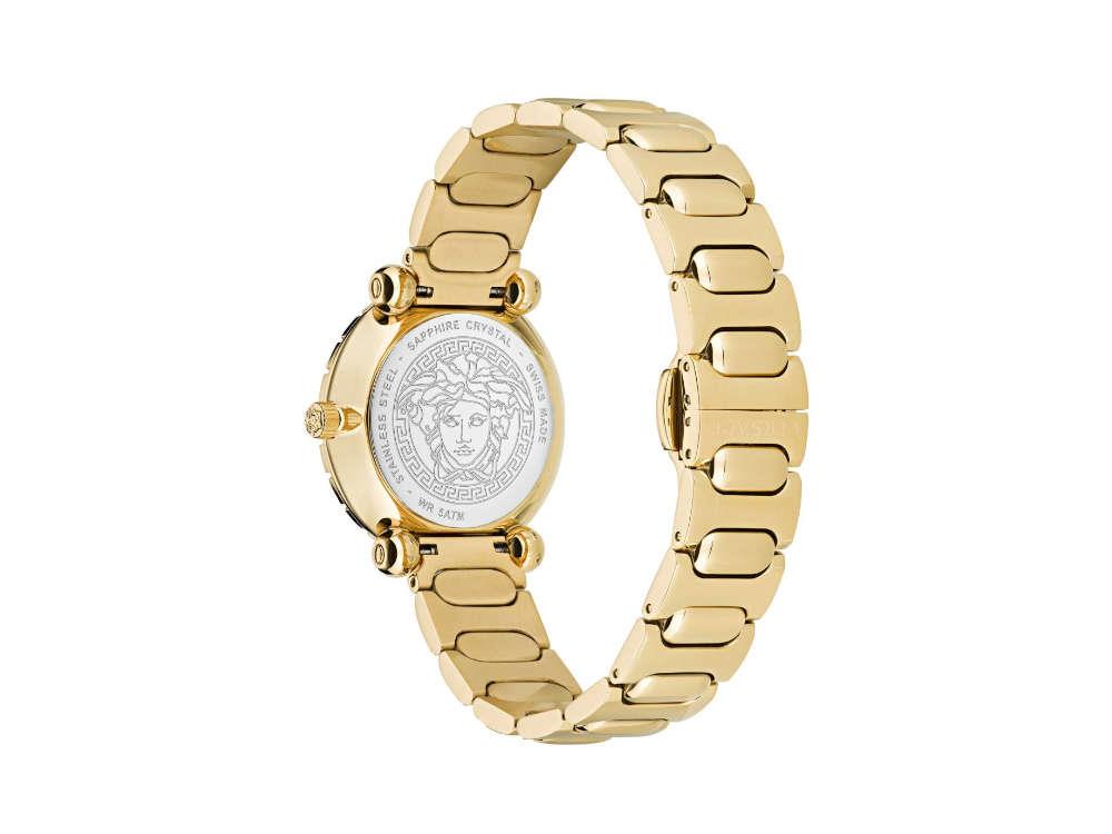 Versace Greca Twist Quartz Watch, PVD Gold, Black, 35 mm, VE6I00523