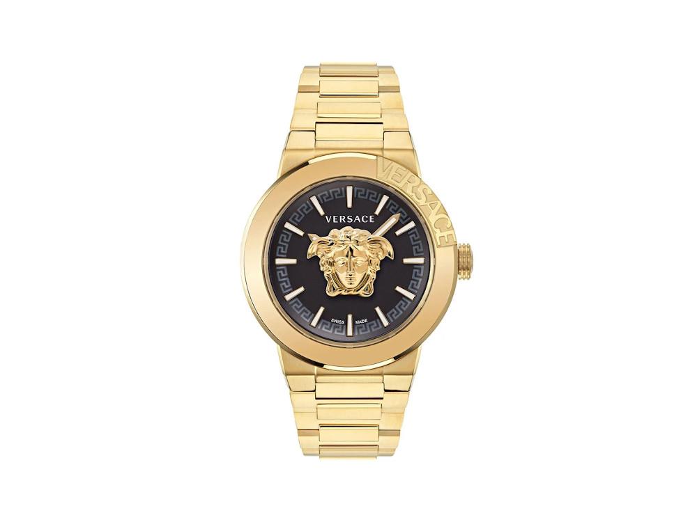 Versace Medusa Infinite Gent Quartz Watch, PVD Gold, Black, 47 mm, VE7E00623