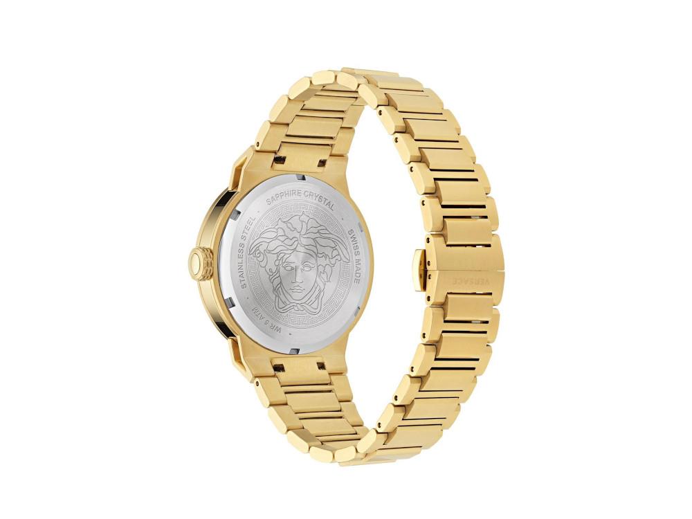 Versace Medusa Infinite Gent Quartz Watch, PVD Gold, Black, 47 mm, VE7E00623