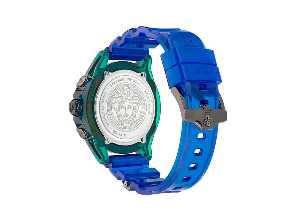 Versace Icon Active Quartz Watch, Polycarbonate, Blue, 44mm, VEZ701122