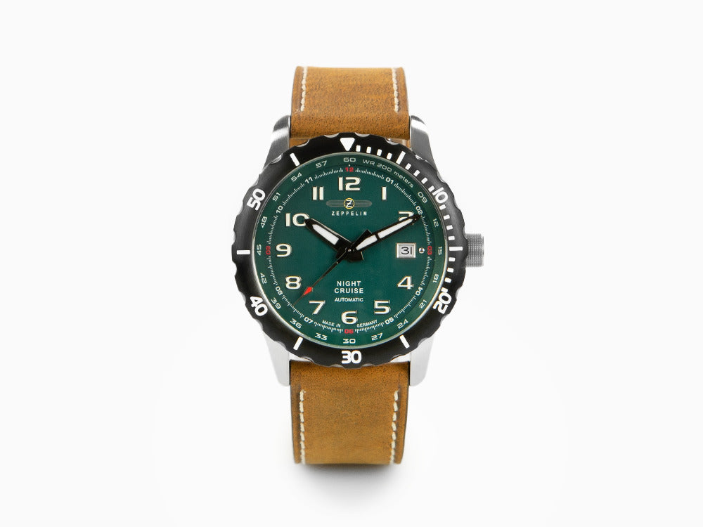 Zeppelin Night Cruise Automatic Watch, Green, 42 mm, 7264-3