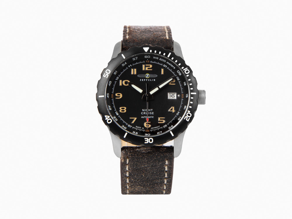 Zeppelin Night Cruise Automatic Watch, Black, 42 mm, 7264-5