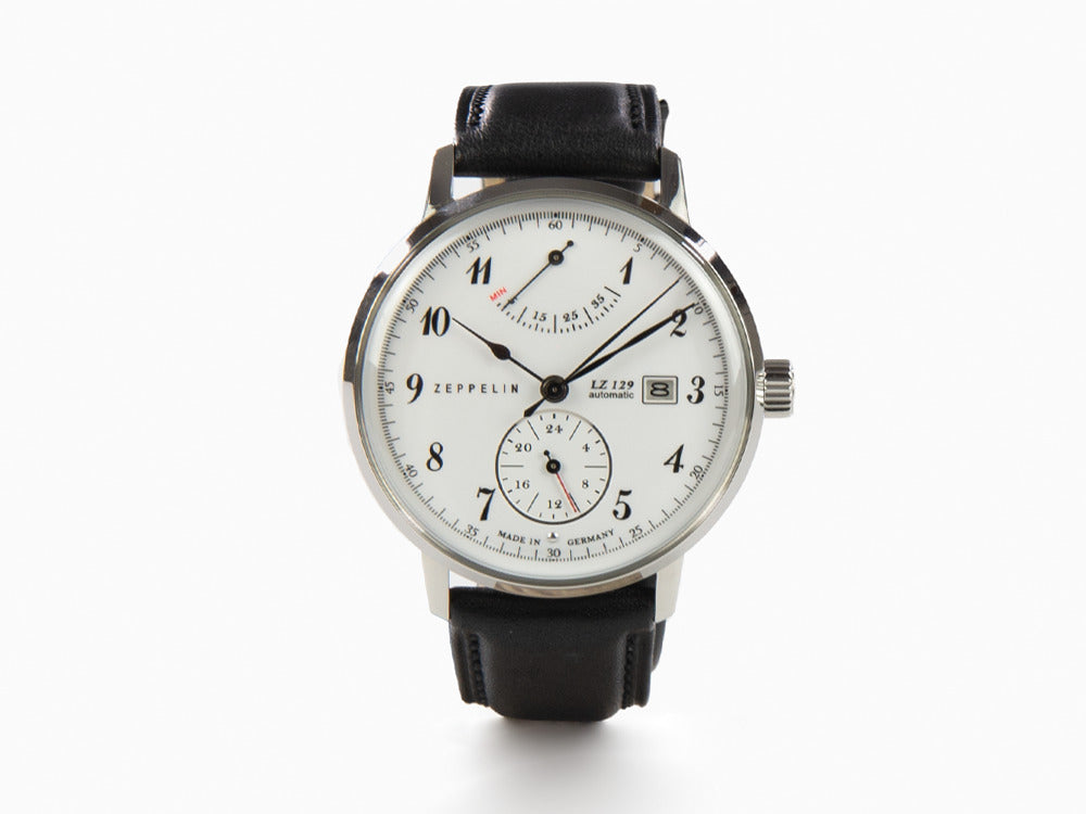 Zeppelin LZ 129 Hindenburg Automatic Watch, White, 40 mm, Day, Leather, 8060-1