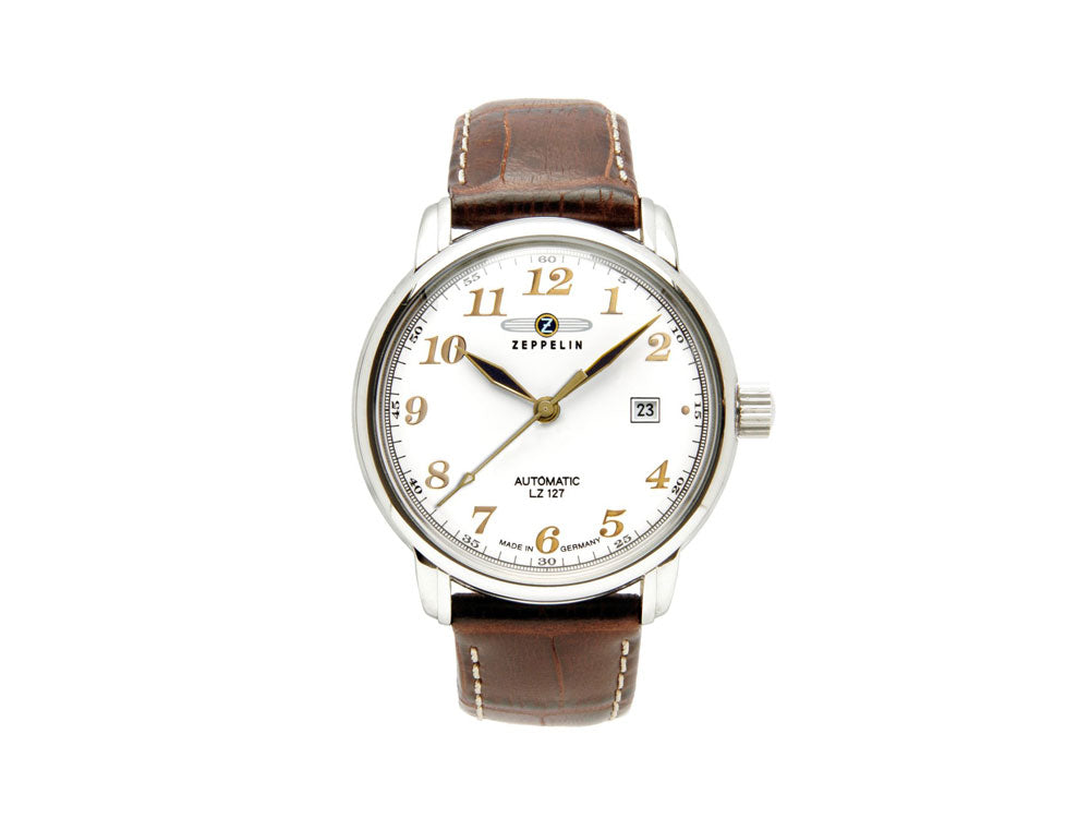 Zeppelin LZ 127 Graf Zeppelin Automatic Watch, White, 41 mm, Day, 7656-1