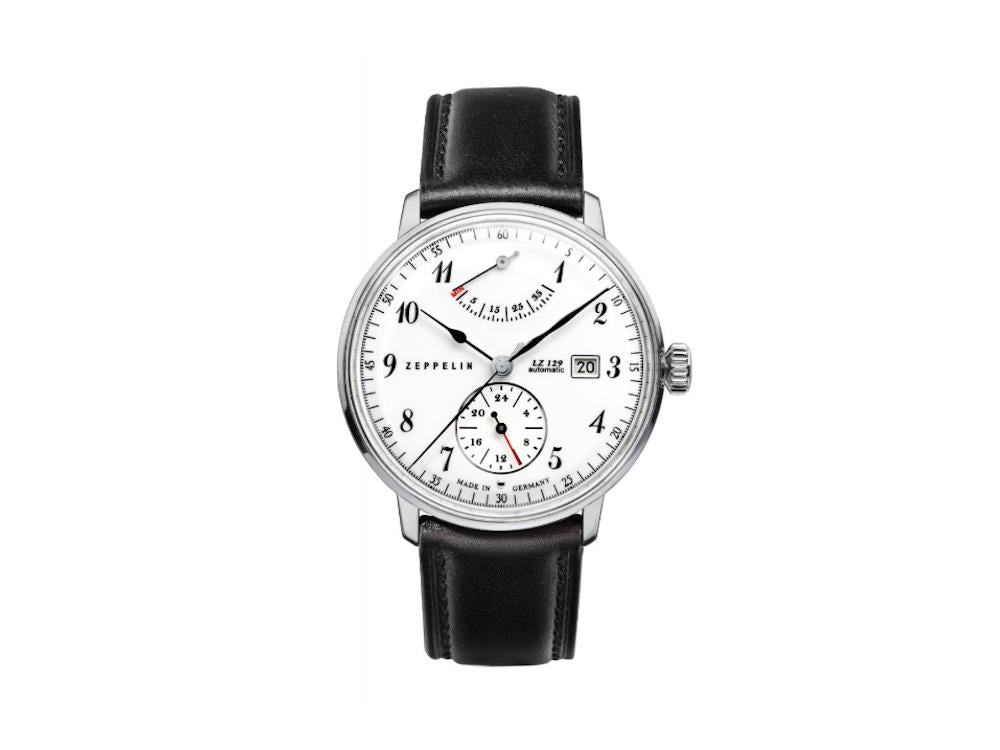 Zeppelin LZ 129 Hindenburg Automatic Watch, White, 40 mm, Day, Leather, 8060-1