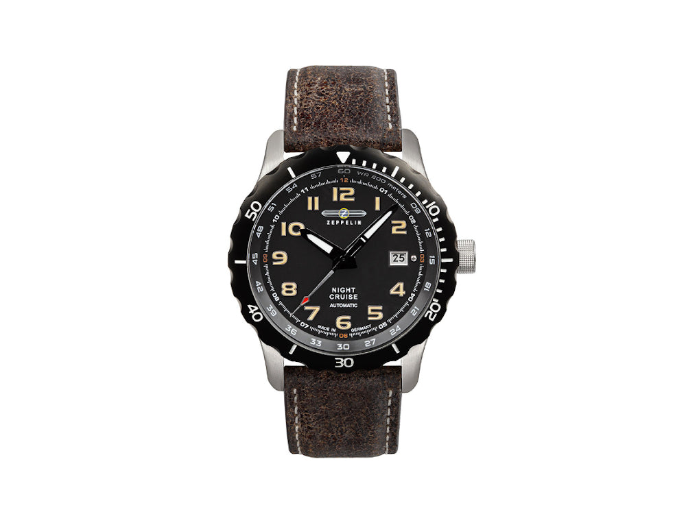 Zeppelin Night Cruise Automatic Watch, Black, 42 mm, 7264-5