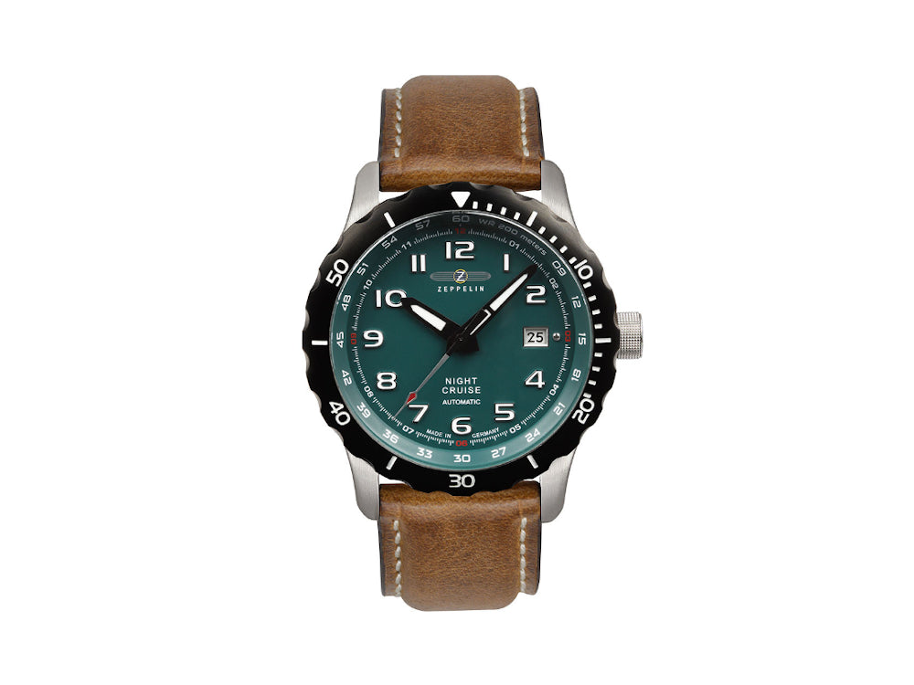 Zeppelin Night Cruise Automatic Watch, Green, 42 mm, 7264-3