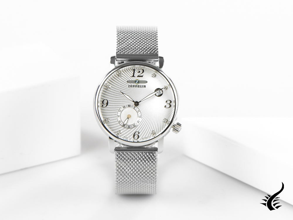 Zeppelin Zeppelin Luna Quartz Watch, White, 35 mm, Day, 7631M-1