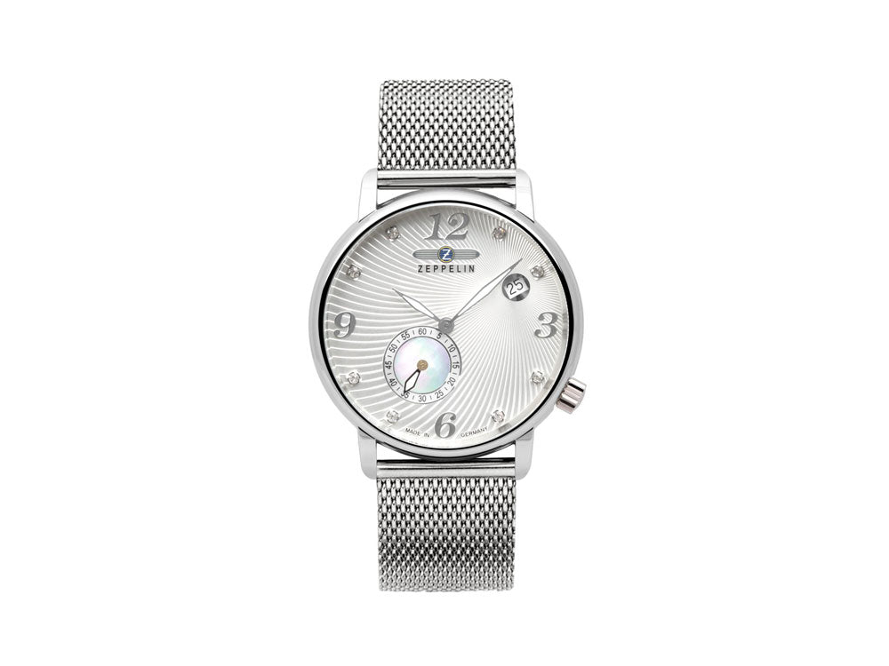 Zeppelin Zeppelin Luna Quartz Watch, White, 35 mm, Day, 7631M-1